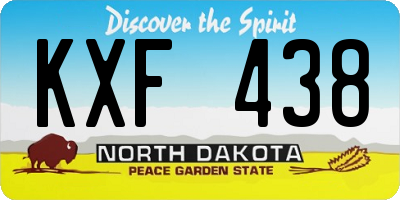 ND license plate KXF438