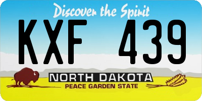 ND license plate KXF439