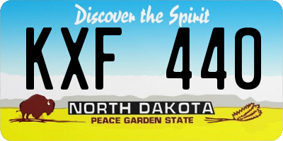 ND license plate KXF440
