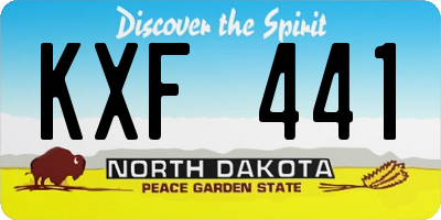 ND license plate KXF441