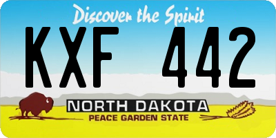 ND license plate KXF442