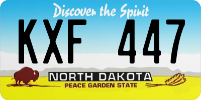 ND license plate KXF447
