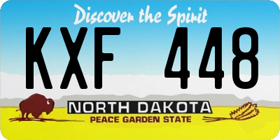 ND license plate KXF448