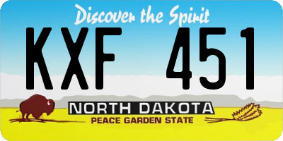 ND license plate KXF451