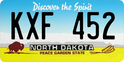 ND license plate KXF452