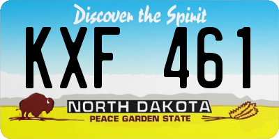 ND license plate KXF461