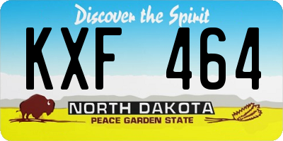 ND license plate KXF464