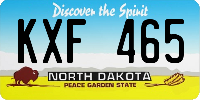 ND license plate KXF465