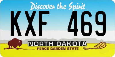 ND license plate KXF469