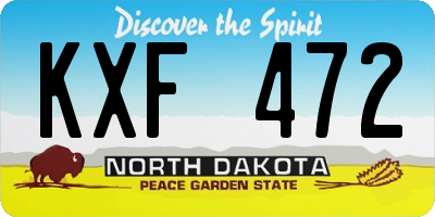 ND license plate KXF472