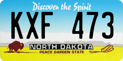 ND license plate KXF473