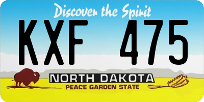 ND license plate KXF475