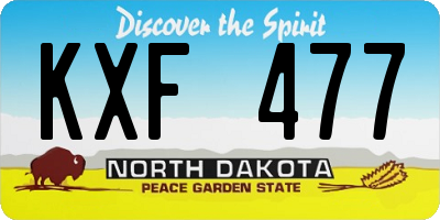 ND license plate KXF477