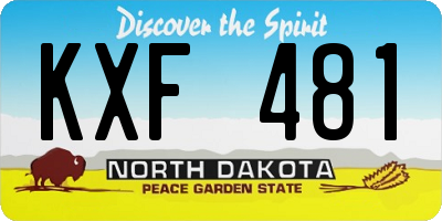 ND license plate KXF481