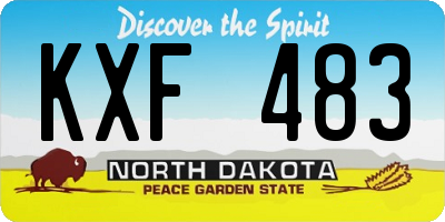 ND license plate KXF483