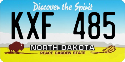ND license plate KXF485