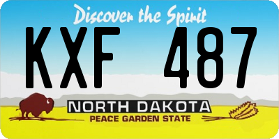 ND license plate KXF487