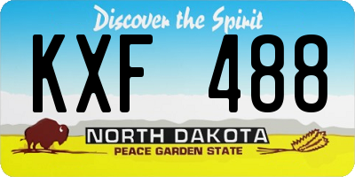 ND license plate KXF488