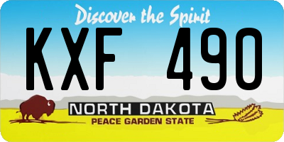 ND license plate KXF490