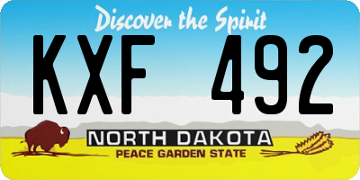 ND license plate KXF492