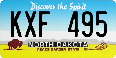 ND license plate KXF495