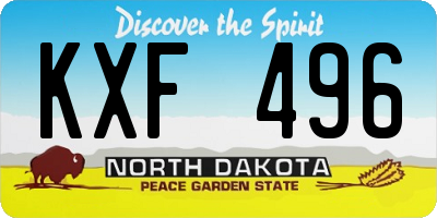 ND license plate KXF496