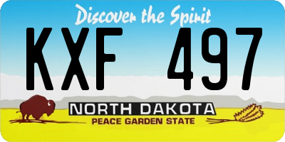 ND license plate KXF497