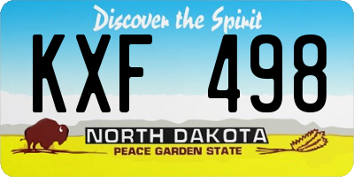 ND license plate KXF498