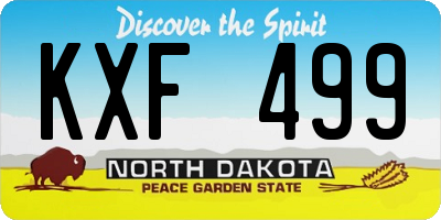 ND license plate KXF499