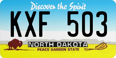 ND license plate KXF503