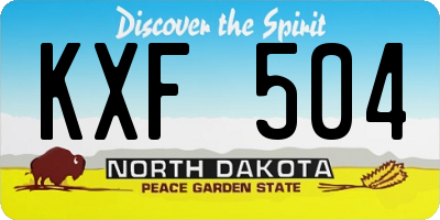 ND license plate KXF504