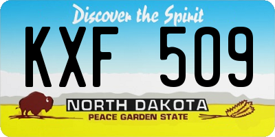 ND license plate KXF509