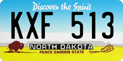 ND license plate KXF513