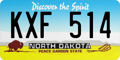 ND license plate KXF514