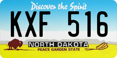 ND license plate KXF516