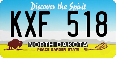 ND license plate KXF518