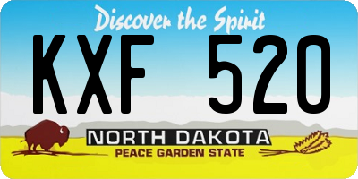 ND license plate KXF520
