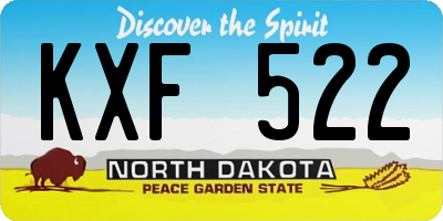 ND license plate KXF522
