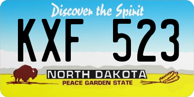 ND license plate KXF523