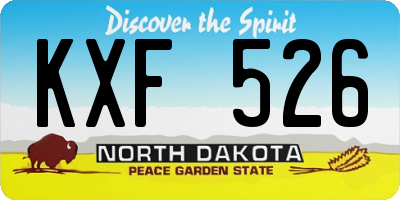 ND license plate KXF526