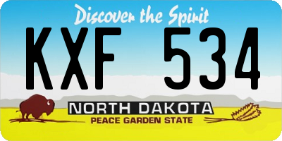 ND license plate KXF534
