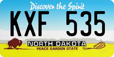 ND license plate KXF535