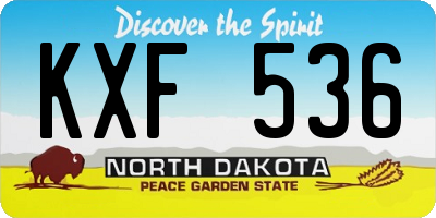 ND license plate KXF536