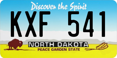 ND license plate KXF541