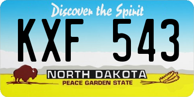 ND license plate KXF543
