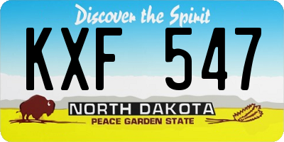ND license plate KXF547