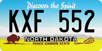 ND license plate KXF552