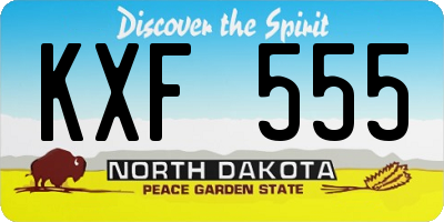 ND license plate KXF555