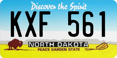 ND license plate KXF561
