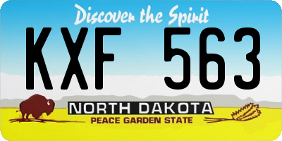 ND license plate KXF563